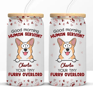 Your Tiny Furry Overlords - Dog & Cat Personalized Custom Glass Cup, Iced Coffee Cup - Gift For Pet Owners, Pet Lovers