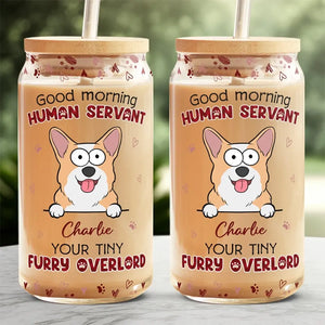 Your Tiny Furry Overlords - Dog & Cat Personalized Custom Glass Cup, Iced Coffee Cup - Gift For Pet Owners, Pet Lovers
