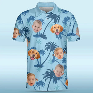 Custom Photo Daddy, Thanks For Being My Hero - Family Personalized Custom All Over Print Polo Shirt - Father's Day, Gift For Dad, Pet Owners, Pet Lovers