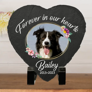 Custom Photo Forever In Our Hearts AMZ - Memorial Personalized Custom Heart Shaped Memorial Stone - New Arrival, Sympathy Gift For Pet Owners, Pet Lovers