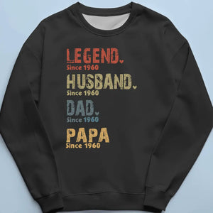 Legend, Husband, Dad And Papa Since - Family Personalized Custom Unisex T-shirt, Hoodie, Sweatshirt - New Arrival, Father's Day, Birthday Gift For Dad, Grandpa AMZ