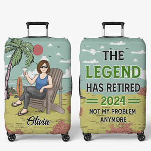 Not My Problem Anymore - Personalized Custom Luggage Cover - Appreciation, Retirement Gift For Coworkers, Work Friends, Colleagues, Travel Lovers