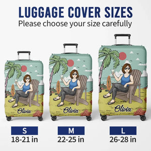 Not My Problem Anymore - Personalized Custom Luggage Cover - Appreciation, Retirement Gift For Coworkers, Work Friends, Colleagues, Travel Lovers