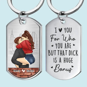 With You, Every Moment Is A Fairytale - Couple Personalized Custom Keychain - Gift For Husband Wife, Anniversary