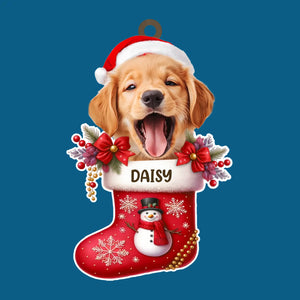 Custom Photo Happy Howlidays With All Our Love - Dog & Cat Personalized Custom Ornament - Acrylic, Wood Custom Shaped - Christmas Gift For Pet Owners, Pet Lovers