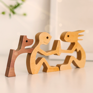 I Love You Meow And Furever - Gift For Pet Lovers - Wooden Pet Carvings, Wood Sculpture Table Ornaments, Carved Wood Decor