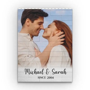 Custom Photo Give Me Your Forever - Couple Personalized Custom Horizontal & Vertical Rectangle Shaped Building Brick Blocks - Gift For Husband Wife, Anniversary