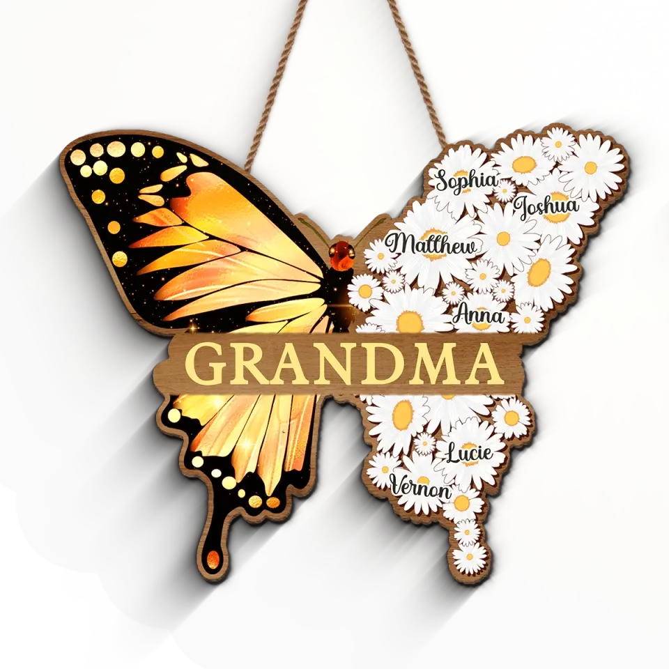 The World Best Nana - Family Personalized Custom Home Decor Wood Sign - House Warming Gift For Grandma