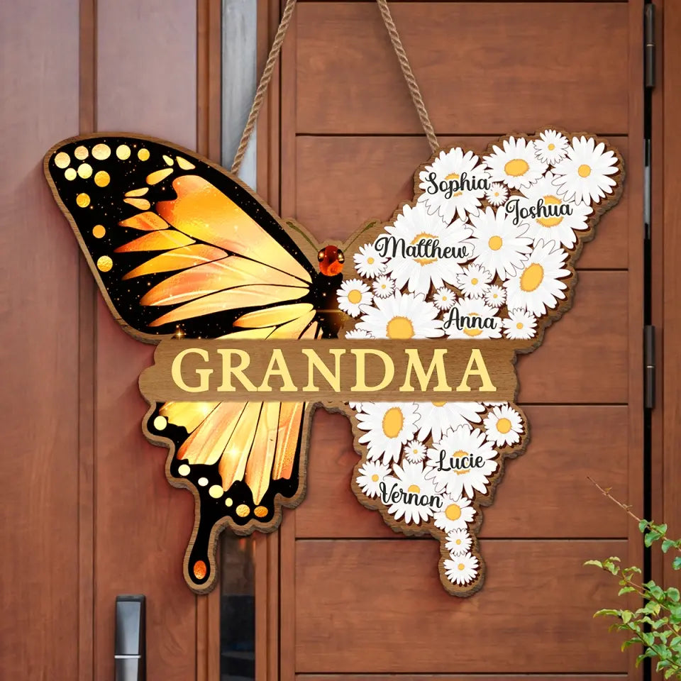 The World Best Nana - Family Personalized Custom Home Decor Wood Sign - House Warming Gift For Grandma