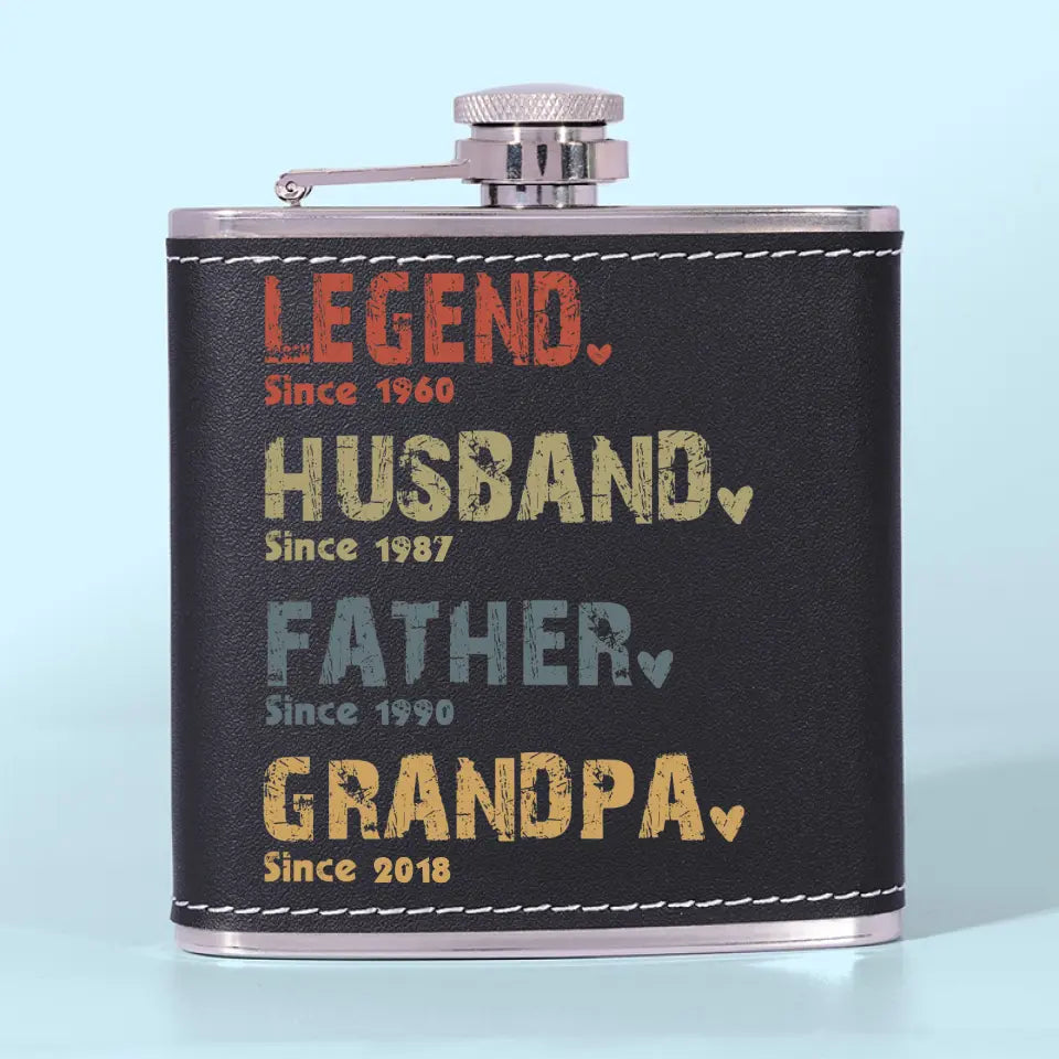 The Amazing Journey Of A Man - Family Personalized Custom Hip Flask - Father's Day, Gift For Dad, Grandpa