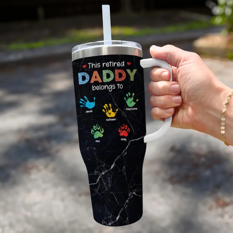 I'm A Professional Papa - Family Personalized Custom 40 Oz Stainless Steel Tumbler With Handle - Father's Day, Gift For Dad, Grandpa