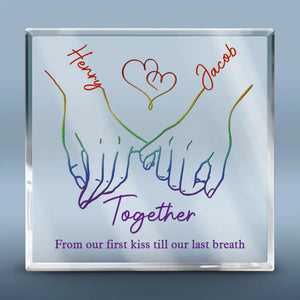 Live Openly, Love Freely, LGBTQ+ Couples - Gift For Couples, Personalized Square Shaped Acrylic Plaque