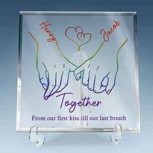 Live Openly, Love Freely, LGBTQ+ Couples - Gift For Couples, Personalized Square Shaped Acrylic Plaque