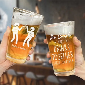 We Are Drinking Buddies For Life - Couple Personalized Custom Beer Glass - Gift For Husband Wife, Anniversary