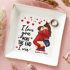 Our Hearts Speak The Same Language - Couple Personalized Custom Jewelry Dish - Gift For Husband Wife, Anniversary