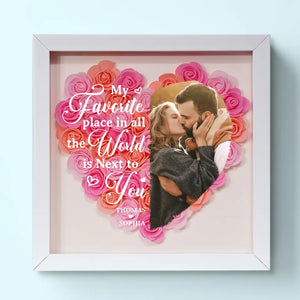 Custom Photo If I Know What Love Is, It Is Because Of You - Couple Personalized Custom Flower Shadow Box - Gift For Husband Wife, Anniversary