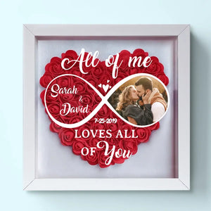 Custom Photo To Love Is To Burn, To Be On Fire - Couple Personalized Custom Flower Shadow Box - Gift For Husband Wife, Anniversary