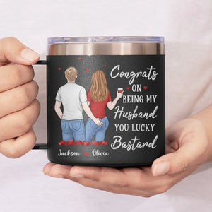 I Love You Day By Day - Couple Personalized Custom 14oz Stainless Steel Tumbler With Handle - Gift For Husband Wife, Anniversary