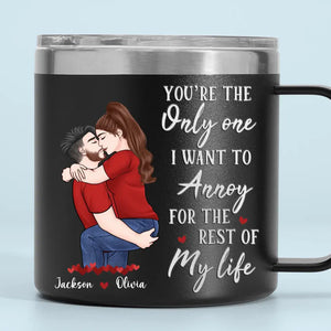 Congrats On Being My Husband - Couple Personalized Custom 14oz Stainless Steel Tumbler With Handle - Gift For Husband Wife, Anniversary