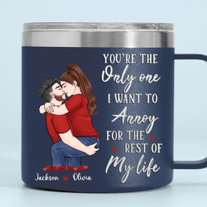 Congrats On Being My Husband - Couple Personalized Custom 14oz Stainless Steel Tumbler With Handle - Gift For Husband Wife, Anniversary