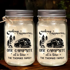 Home Is Where You Park It - Camping Personalized Custom Mason Jar Light - Gift For Couple, Husband Wife, Camping Lovers