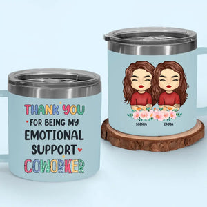 Thank You For Being My Unpaid Therapist - Bestie Personalized Custom 14oz Stainless Steel Tumbler With Handle - Gift For Best Friends, BFF, Sisters, Coworkers