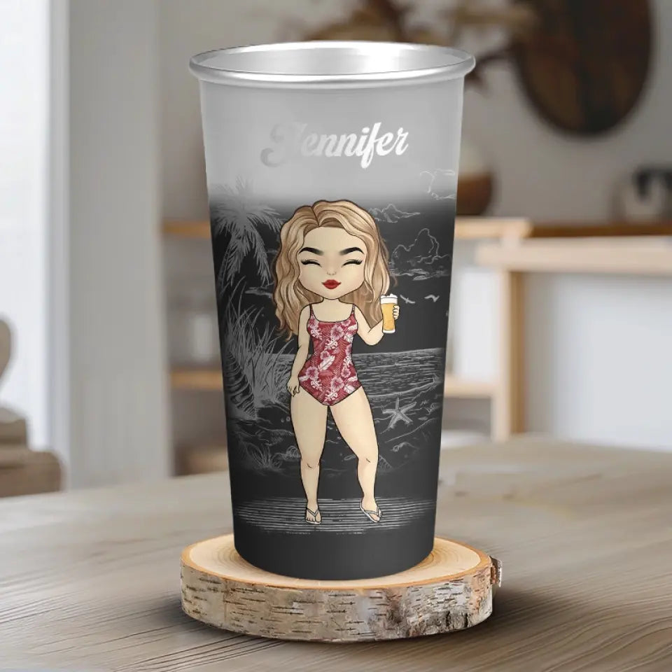 Summertime Is Calling - Bestie Personalized Custom Aluminum Changing Color Cup - Summer Vacation Gift For Best Friends, BFF, Sisters