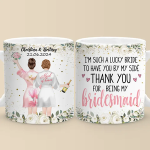 Celebrating Love With My Favorite People - Bestie Personalized Custom Mug - Wedding Gift, Bridesmaid Gift For Best Friends, BFF, Sisters