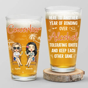 Cheers To Good Friends And Great Beer - Bestie Personalized Custom Beer Glass - Summer Vacation Gift For Best Friends, BFF, Sisters, Coworkers