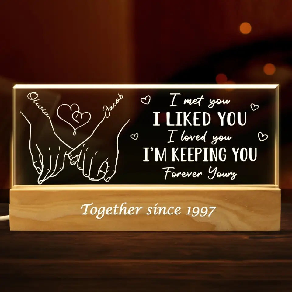 The Best Thing To Hold Onto In Life Is Each Other - Couple Personalized Custom Acrylic Letters 3D LED Night Light - Gift For Husband Wife, Anniversary