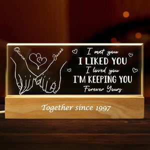 The Best Thing To Hold Onto In Life Is Each Other - Couple Personalized Custom Acrylic Letters 3D LED Night Light - Gift For Husband Wife, Anniversary