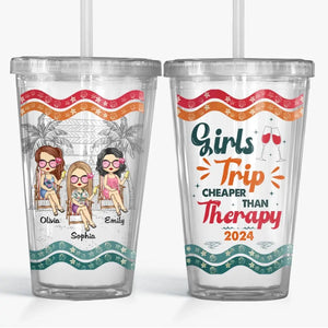 Good Times And Crazy Friends Make The Best Memories - Bestie Personalized Custom Clear Acrylic Tumbler - Summer Vacation Gift For Best Friends, BFF, Sisters