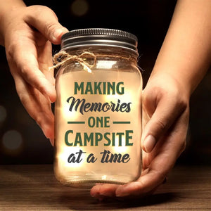 Find Your Wild - Camping Personalized Custom Mason Jar Light - Gift For Couple, Husband Wife, Camping Lovers