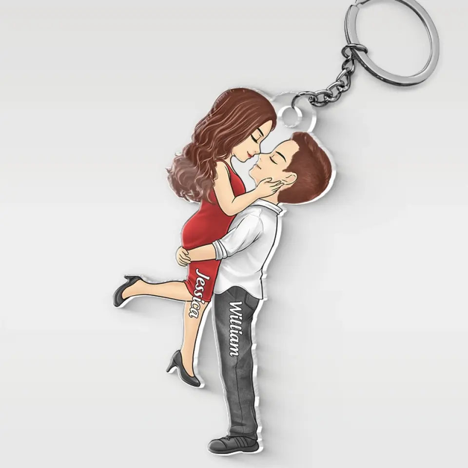 The Day Our Journey Began - Couple Personalized Custom Shaped Acrylic Keychain - Gift For Husband Wife, Anniversary