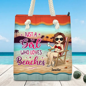 Life Is Better At The Beach - Bestie Personalized Custom Beach Bag - Summer Vacation Gift For Best Friends, BFF, Sisters