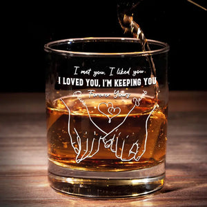 You Had Me At Hello - Couple Personalized Custom Whiskey Glass - Gift For Husband Wife, Anniversary