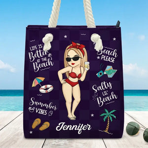 Beach Days And Best Friends Forever - Bestie Personalized Custom Beach Bag - Summer Vacation Gift For Best Friends, BFF, Sisters