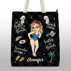 Beach Days And Best Friends Forever - Bestie Personalized Custom Beach Bag - Summer Vacation Gift For Best Friends, BFF, Sisters