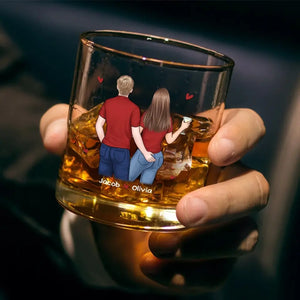 I'd Love To Get Drunk With You - Couple Personalized Custom Whiskey Glass - Gift For Husband Wife, Anniversary