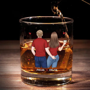 I'd Love To Get Drunk With You - Couple Personalized Custom Whiskey Glass - Gift For Husband Wife, Anniversary