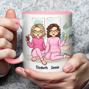 Let's Have Coffee Together - Bestie Personalized Custom Accent Mug - Gift For Best Friends, BFF, Sisters