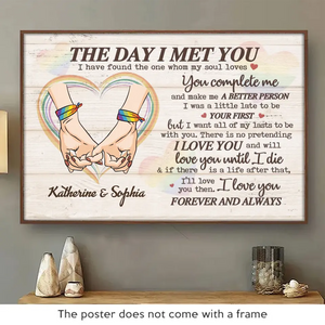 The Day I Met You I Have Found The One Whom My Soul Loves - Couple Personalized Custom Horizontal Poster - Gift For Husband Wife, Anniversary, LGBTQ+