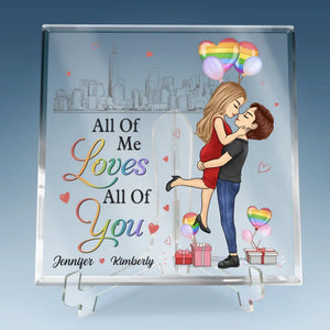 Love Wins, Love Matters - Couple Personalized Custom Square Shaped Acrylic Plaque - Gift For Husband Wife, Anniversary, LGBTQ+