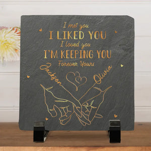 You Make My Heart Smile - Couple Personalized Custom Square Shaped Stone With Stand - Gift For Husband Wife, Anniversary