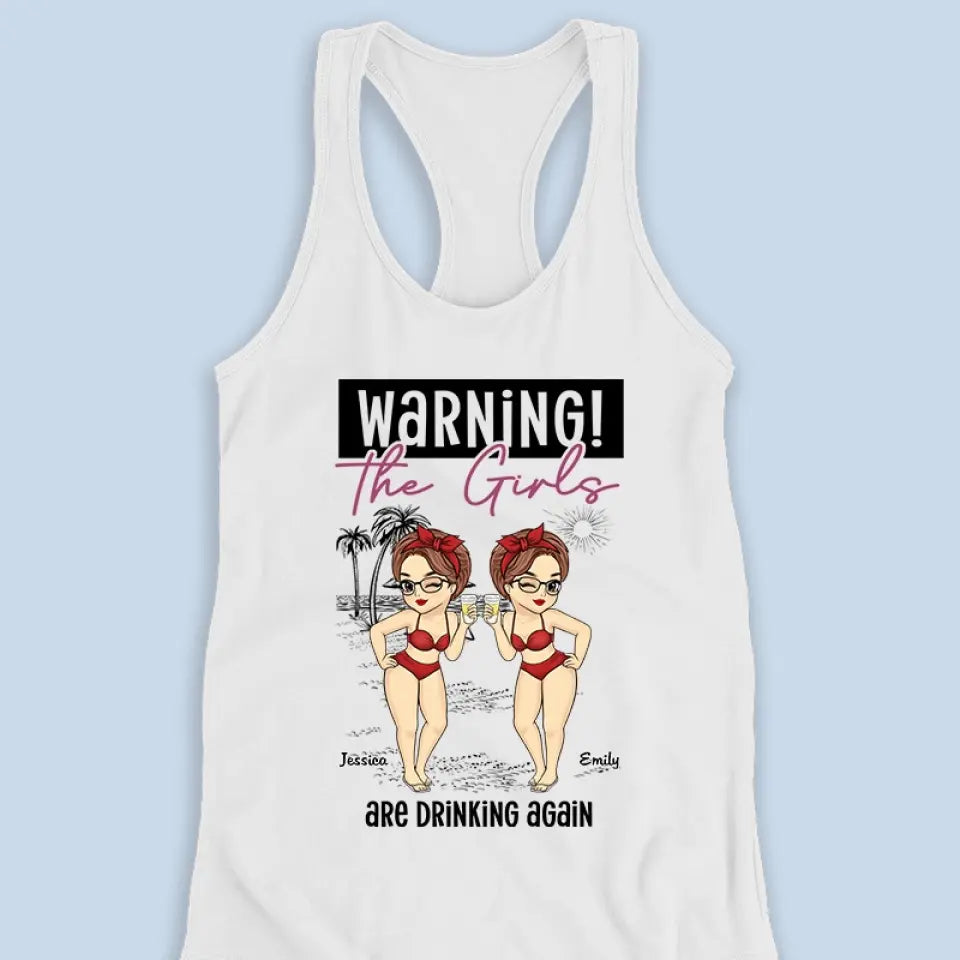 Girls Trip In Process - Bestie Personalized Custom Racer Back Tank Top - Gift For Best Friends, BFF, Sisters