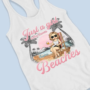 No One Likes A Shady Beach - Bestie Personalized Custom Racer Back Tank Top - Gift For Best Friends, BFF, Sisters