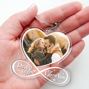 Custom Photo Love Is A Road Trip With You - Couple Personalized Custom Shaped Acrylic Keychain - Gift For Husband Wife, Anniversary