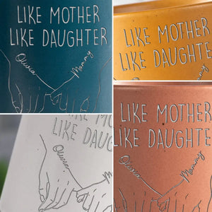 Like Mother Like Daughter - Family Personalized Custom Pottery Mug - Gift For Mom, Grandma