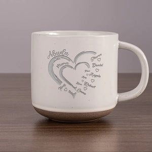 First Mom Now Grandma - Family Personalized Custom Pottery Mug - Gift For Mom, Grandma