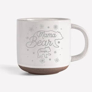 Mama Bear - Family Personalized Custom Pottery Mug - Gift For Mom, Grandma